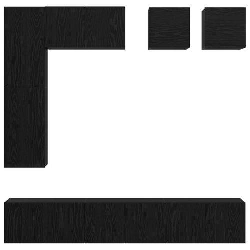 Комплект ТВ шкаф 8 pcs Черния дъб Инженерно дърво