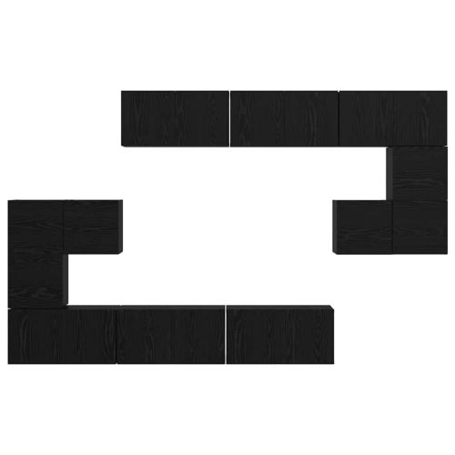 Комплект ТВ шкаф 10 pcs Черния дъб Инженерно дърво