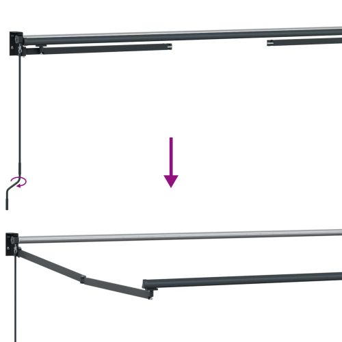 Ръчен изтеглящ сенник с LED светлини Крем 4 × 3 m