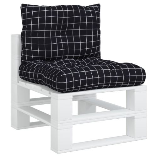 Палетни възглавници, 2 бр, черно каре, плат Оксфорд