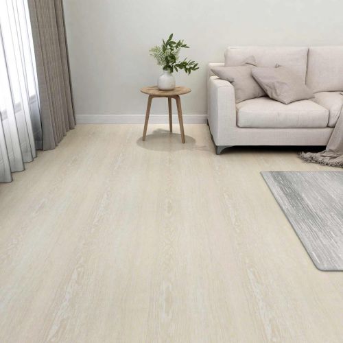 Дъски за под 5,11 м² 55 pcs ПВЦ Бяло и Бежово