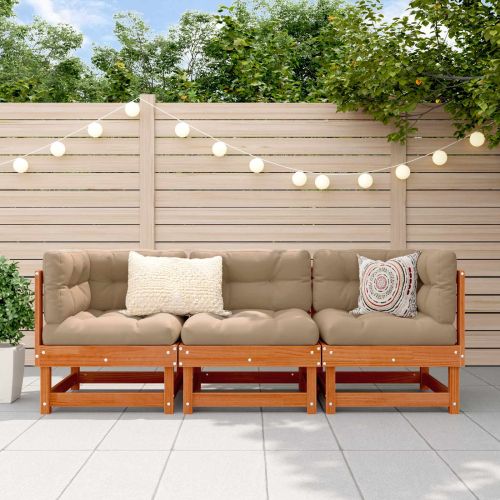 Секционен диван Восъчен Кафяв 183 x 61 x 62 см Масивна боровина