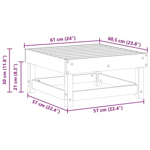 Градинска поставка за крака Масивна боровина Восъчен Кафяв