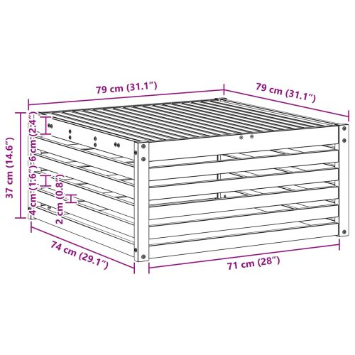 Маса за открито Солидно акациево дърво Естествен