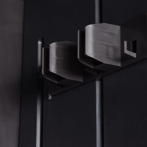 Градински шкаф за съхранение, черен, 65x45x172 см, PP ратан