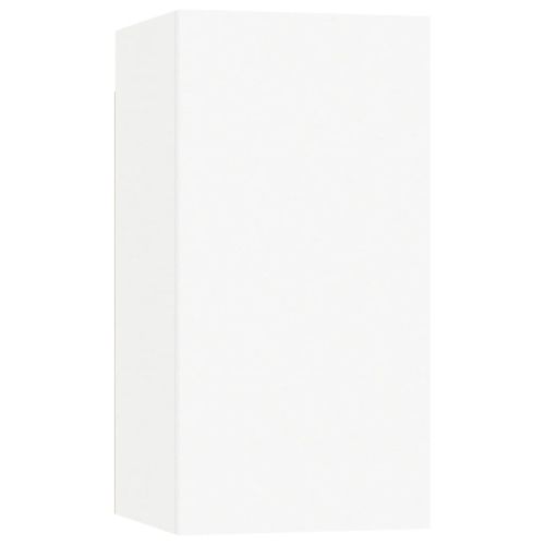 Комплект ТВ шкафове от 9 части, бял, инженерно дърво