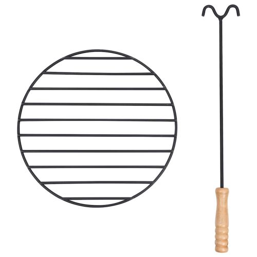 Преносимо огнище с ръжен, 54x54x55 см, стомана