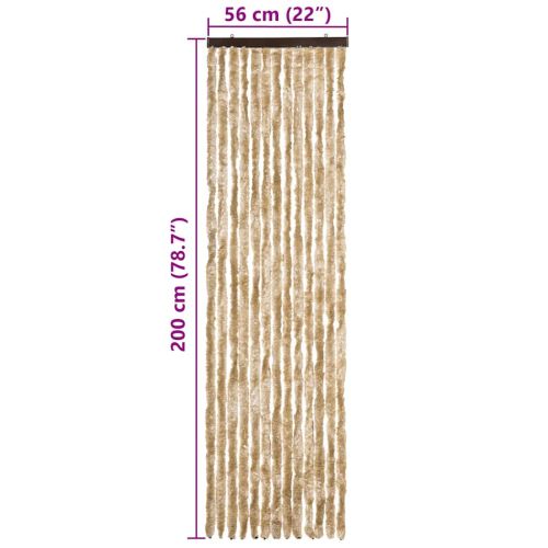 Завеса против насекоми, бежова, 56x200 см, шенил