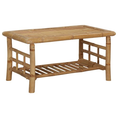 Градински лаундж комплект с възглавници, 4 части, бамбук