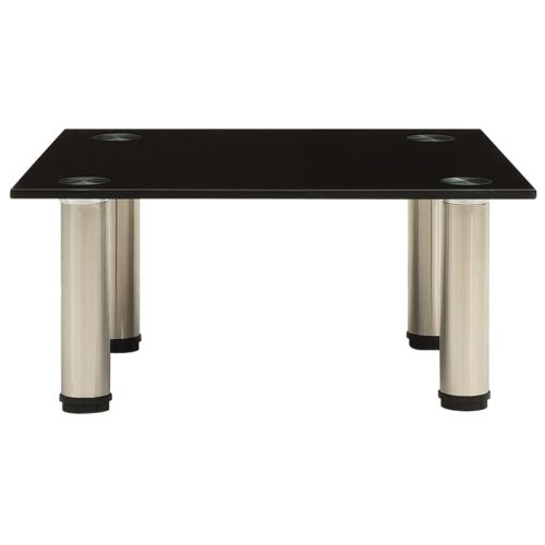 Поставка за телевизор, черна, 40x35x17 см, закалено стъкло