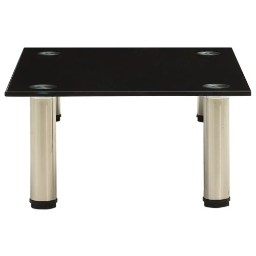 Поставка за телевизор, черна, 40x35x17 см, закалено стъкло