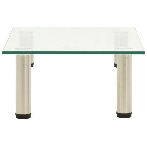 ТВ поставка, прозрачна, 40x35x17 см, закалено стъкло