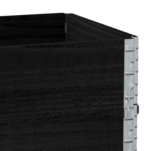 Палетни страници, черно, 3 бр, 80x60 см, борова дървесина масив