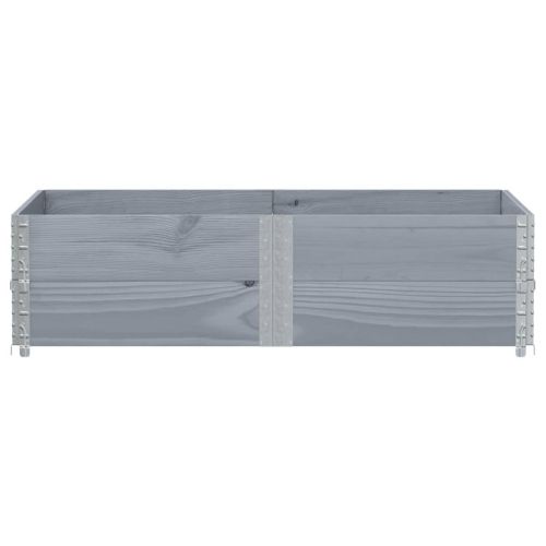 Градинска кашпа, сив, 150x100 см, борова дървесина масив