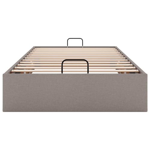 Османска рамка за легло без матрак, таупе, 100x200 см, плат