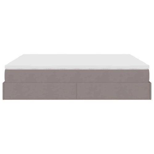 Османска легло с матраци, таупе, 200x200 см, плат