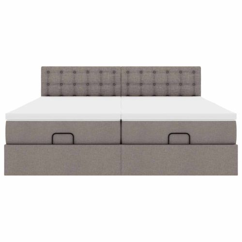 Османска легло с матраци, таупе, 200x200 см, плат