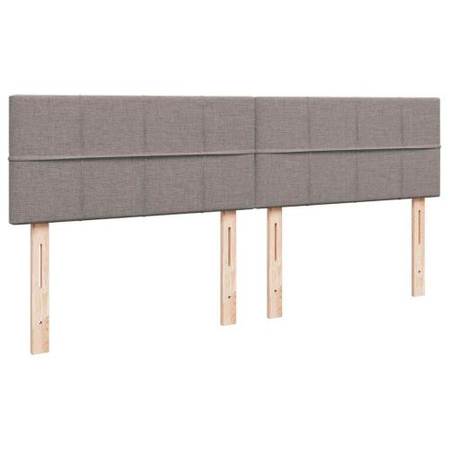 Османска легло с матрак и LED, таупе, 200x200 см, плат