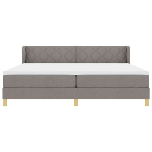 Легло с пружинирана основа с матрак Таупе 200 x 200 cm текстил