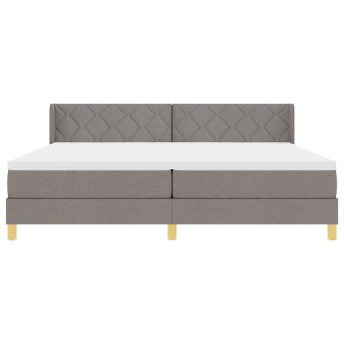 Легло с пружинирана основа с матрак Таупе 200 x 200 cm текстил