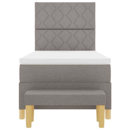 Легло с пружинирана основа с матрак Таупе 100 x 200 cm текстил