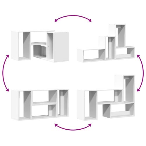 ТВ шкафове, 2 бр, бели, 75x30x50 см, инженерно дърво