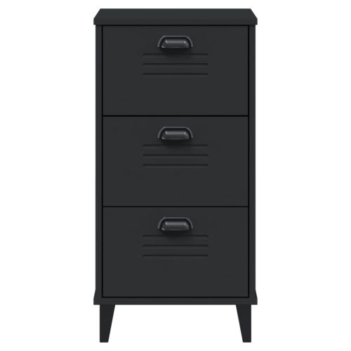 Нощно шкафче VIKEN, черно, инженерно дърво