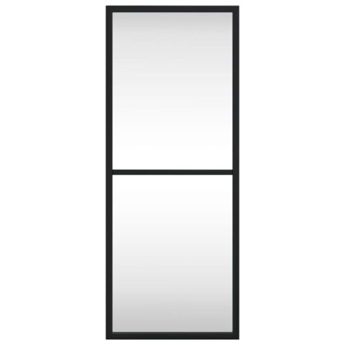 Стенно огледало, черно, 20x50 см, правоъгълно, желязо