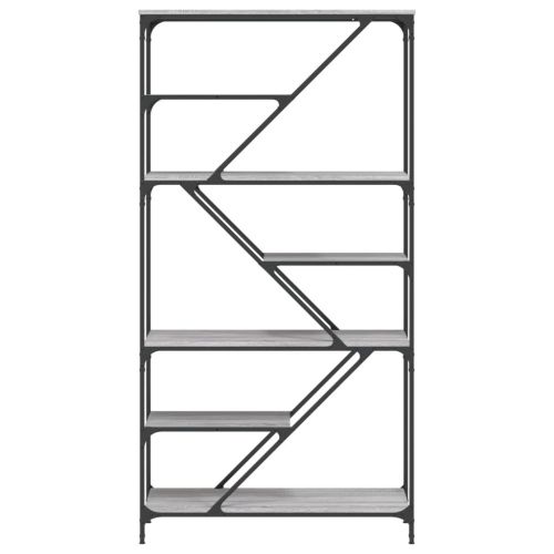 Библиотека сив сонома 91x36x176 см инженерно дърво стомана