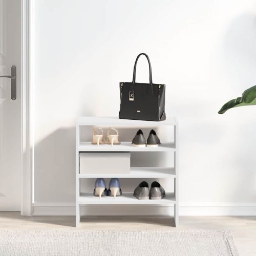 Поставки за обувки, 2 бр, стифируеми, бели, 60x30x30,5 см