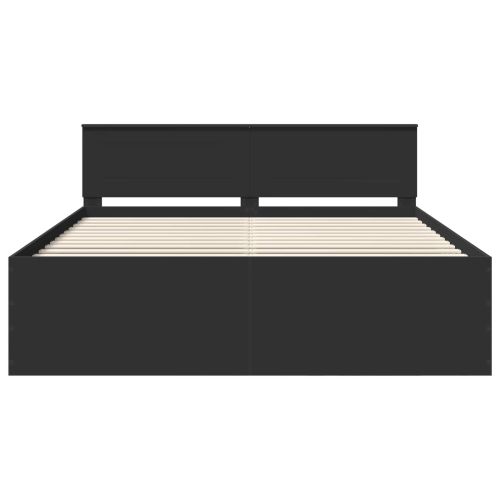 Рамка за легло с таблото Черно 200 x 200 cm Инженерно дърво