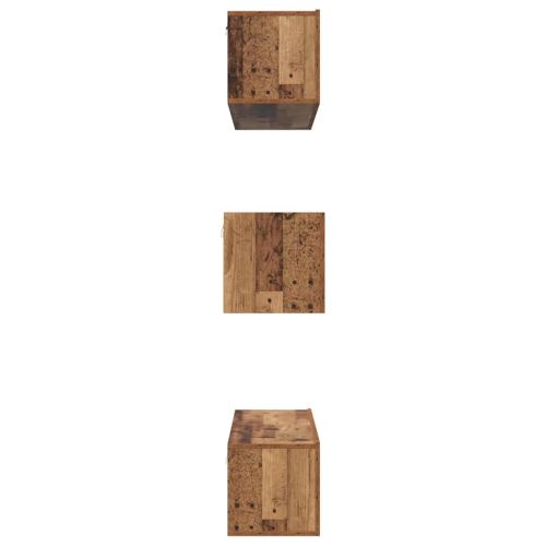 Комплект ТВ шкаф 6 pcs Старо дърво Инженерно дърво