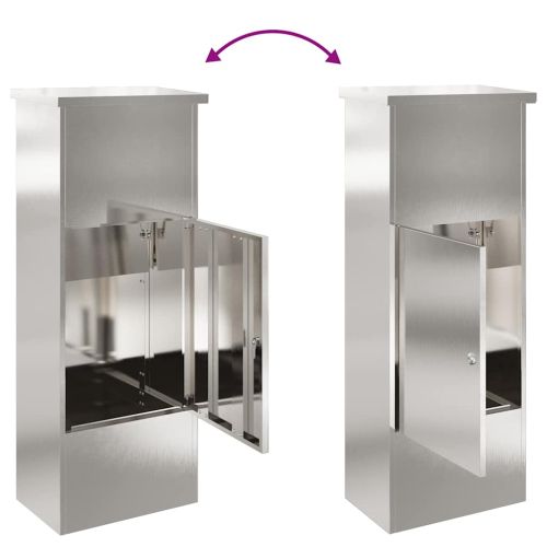 Пощенска кутия за пратки с врата Сребрист 44,5 x 29 x 110,5 см