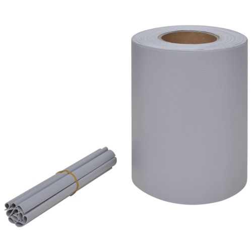 Градински параван за уединение, PVC, 70x0,19 м, светлосив
