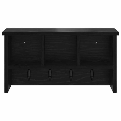 Стенен закачалка за палта с рафт Черен дъб 50 x 16 x 26 см
