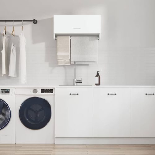 Гардероб, бял гланц, 70x32,5x35 см, инженерно дърво