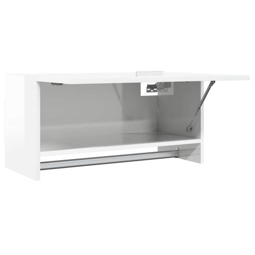 Гардероб, бял гланц, 70x32,5x35 см, инженерно дърво