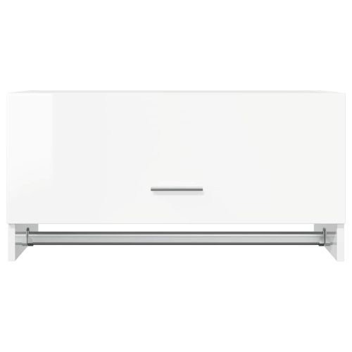 Гардероб, бял гланц, 70x32,5x35 см, инженерно дърво