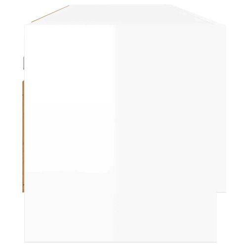 Гардероб, бял гланц, 70x32,5x35 см, инженерно дърво