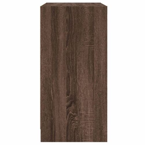 Страничен шкаф със стъклени врати, кафяв дъб, 68x37x75,5 cm