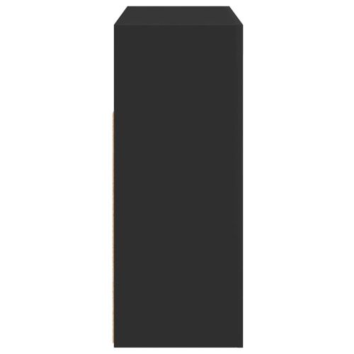 Сайдборд с LED светлини, черен, 115,5x30x75 см