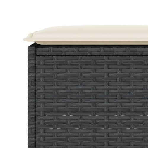 Градински бар комплект с възглавници 5 части черен полиратан