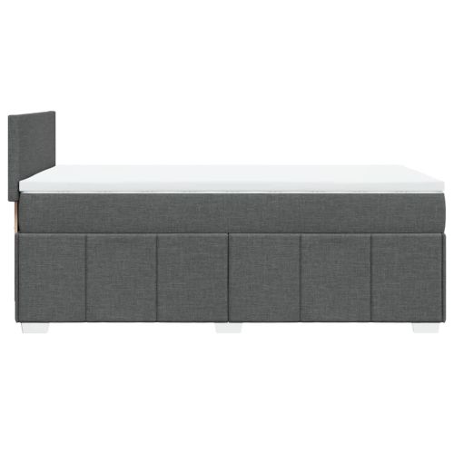 Боксспринг легло с матрак, тъмносиво, 100x200 см, плат