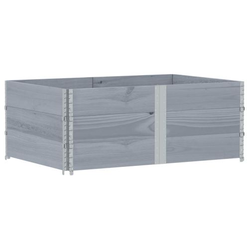 Градинска кашпа, сив, 150x100 см, борова дървесина масив