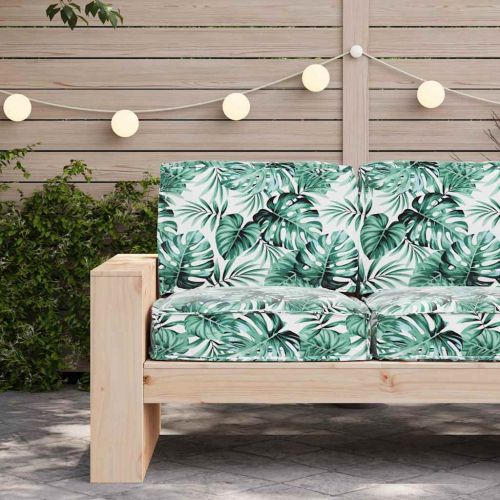 Комплект възглавници за палет 2 pcs Зелен Листен Шаблон