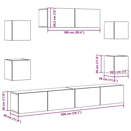 Комплект от 7 части за стенен монтаж на телевизора