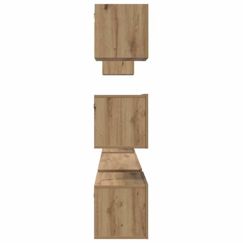 Комплект ТВ шкаф Монтиране на стена 8 pcs Дъб Инженерно дърво