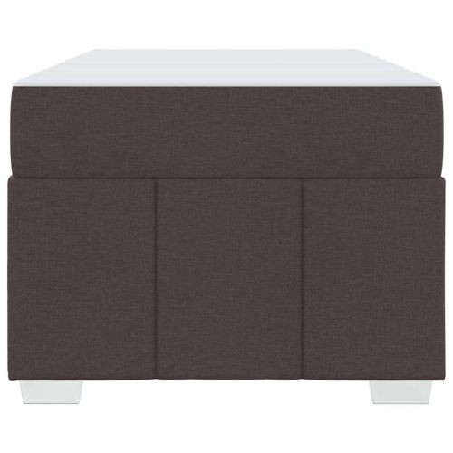 Рамка за легло с матрак Тъмен кафяв 100 x 200 cm текстил