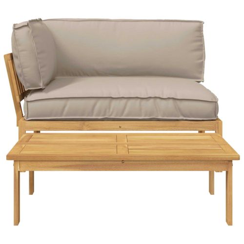 Комплект дивани Едноцветен 2 pcs Таупе Солидно акациево дърво