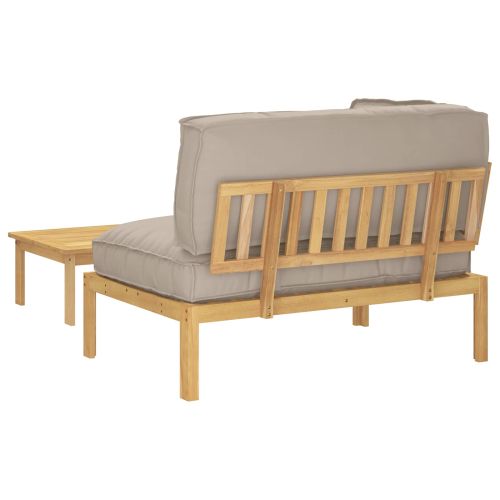 Комплект дивани Едноцветен 2 pcs Таупе Солидно акациево дърво